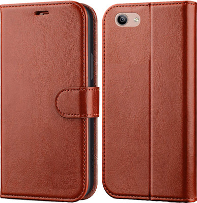 Digilett Flip Cover for Vivo 1812 Y81(Brown, Magnetic Case, Pack of: 1)