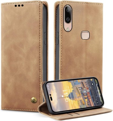 MobileMantra Book Cover for Vivo Y83 Pro | Highly Recommended Wallet Case | Top Trending Flip Back Cover(Brown, Shock Proof, Pack of: 1)