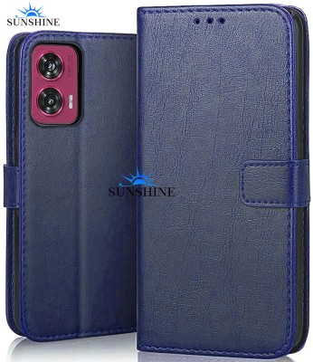 SUNSHINE Wallet Case Cover for MOTOROLA Edge 50 Fusion 5G, | Leather Vintage Flip with Card Pockets | Magnetic Closure(Blue, Hard Case, Pack of: 1)