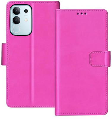 GoPerfect Wallet Case Cover for iQOO Z10x 5G / Vivo T4x 5G, Premium Flip Back Cover Case(Pink, Magnetic Case, Pack of: 1)