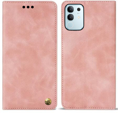 GoPerfect Wallet Case Cover for iQOO Z10x 5G / Vivo T4x 5G, Flip Back Cover Case(Pink, Magnetic Case, Pack of: 1)