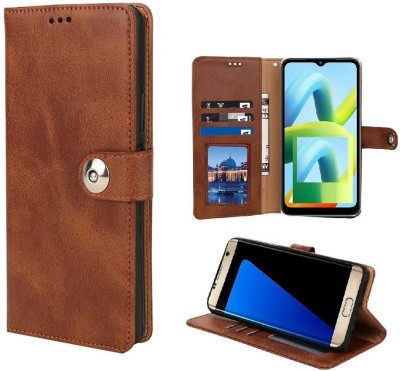 click me Back Cover for Gionee F103 Pro, Ultra Premium Super Luxury Flip(Brown, Magnetic Case, Pack of: 1)