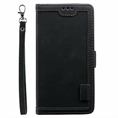 TELETEL Wallet Case Cover for Oppo A17(Black, Dual Protection, Pack of: 1)