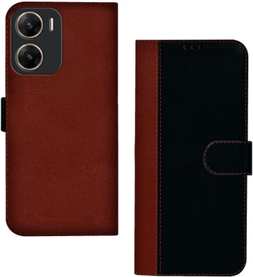 Flipkart SmartBuy Wallet Case Cover for vivo V29e 5G(Brown, Black, Dual Protection, Pack of: 1)