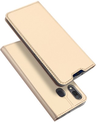 CONNECTPOINT Wallet Case Cover for Samsung Galaxy A20(Gold, Shock Proof, Pack of: 1)