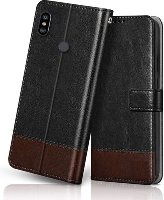 Winkel Wallet Case Cover for Mi Redmi Note 6 Pro(Black, Brown, Cases with Holder, Pack of: 1)