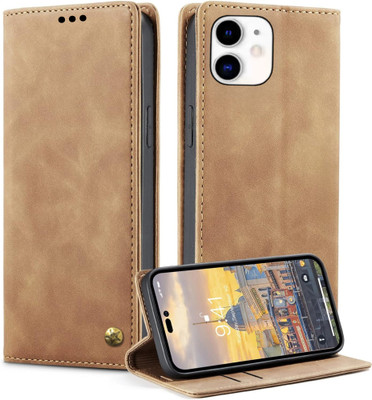 XSHIELD Flip Cover for Apple iPhone 11 | Business Professional Case |Foldable Stand Back Cover|(Brown, Dual Protection, Pack of: 1)