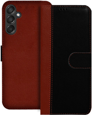 Flipkart SmartBuy Wallet Case Cover for Samsung Galaxy M15 5G(Black, Brown, Dual Protection, Pack of: 1)