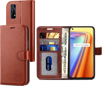 Unirock Wallet Case Cover for Realme 7(Brown, Dual Protection, Pack of: 1)