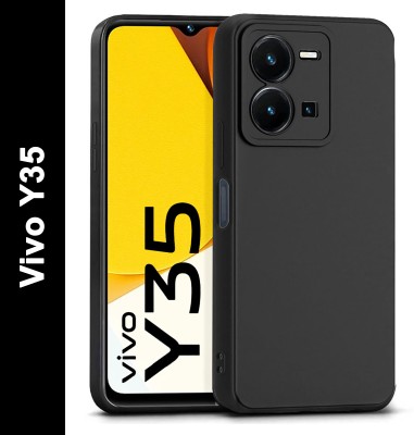 WOW Imagine Back Cover for Vivo Y35 Ultra Slim Soft Rubberised | Matte Silicone Flexible Protection Case(Black, Camera Bump Protector, Silicon, Pack of: 1)