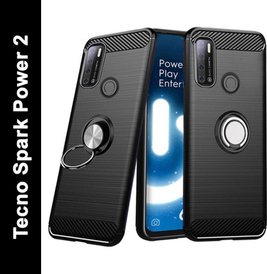 Unistuff Back Cover for Tecno Spark Power 2(Black, Rugged Armor, Pack of: 1)