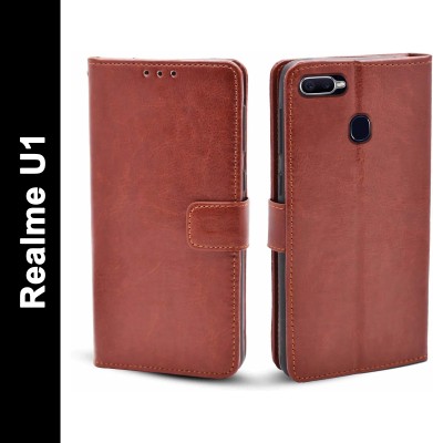 Chaseit Flip Cover for Realme U1(Brown, Shock Proof, Pack of: 1)