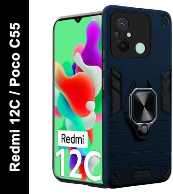 AESTMO Back Cover for Redmi 12C, Poco C55(Blue, Rugged Armor, Pack of: 1)