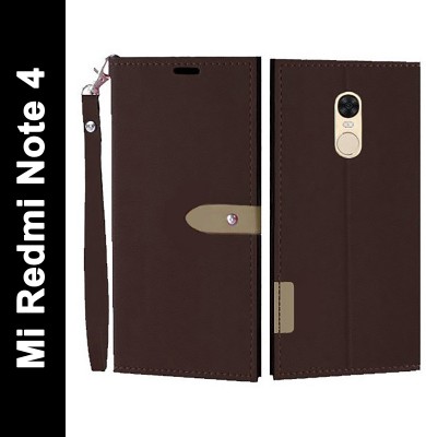 Wynhard Flip Cover for Mi Redmi Note 4(Brown, Grip Case, Pack of: 1)