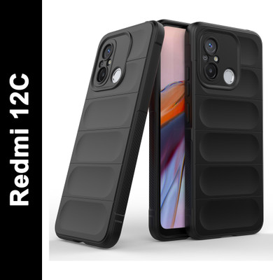Zapcase Back Cover for Redmi 12C(Black, 3D Case, Silicon, Pack of: 1)