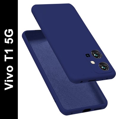 Micvir Back Cover for Vivo T1 5G(Blue, Dual Protection, Silicon, Pack of: 1)