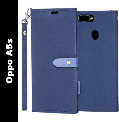 YAYAVAR Flip Cover for Oppo A5s(Blue, Shock Proof, Pack of: 1)