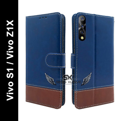 SESS XUSIVE Flip Cover for Vivo S1 /Z1X -Dual-Color Leather Finish Wallet(Multicolor, Dual Protection)