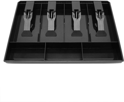 Smitex Cash Register Drawer Tray with 4 Bill/3 Coin Compartments for Money Storage Cash Box(4 Compartments)