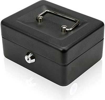 Smitex Cash Box with Combination Lock Safe Durable Metal Money Box with Money Tray Cash Box(6 Compartments)