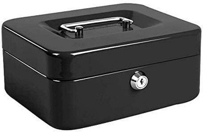 jamunesh Small Cash Box with Key Lock and Coin Try Portable Petty Cash box Money Safe Box Cash Box(7 Compartments)