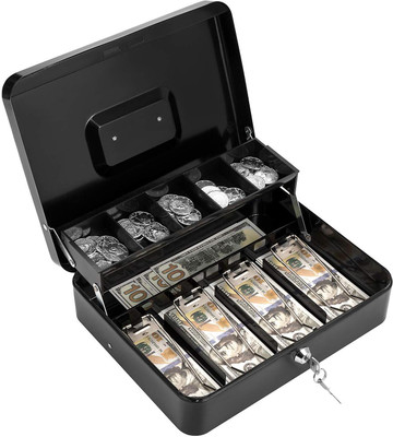 DARDRIS KEY LOCK CASH BOX WITH CASH TRAY Cash Box(10 Compartments)