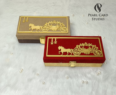Pearlcardstudio Elegant Shagun Gift Boxes – Perfect for Gifting on Every Occasion (pack of 2) Cash Box(2 Compartments)