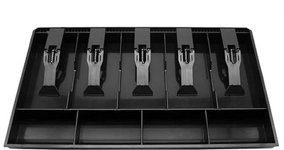 Shivay Creation 4 Grids Cash Box Drawer Tray Perfect for Petty Cash ABS Plastic Cash Organizer Cash Box(7 Compartments)