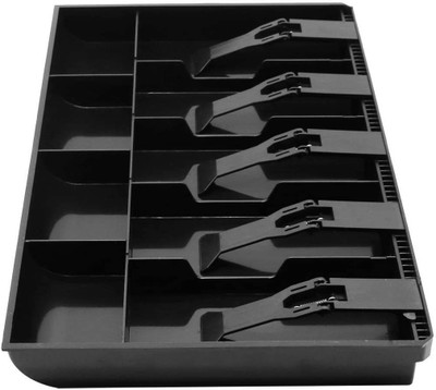 KIZJORYA Cash Drawer Organizer Tray, Cashier Drawer Box with Coin Slot, for shop Cash Box(1 Compartments)