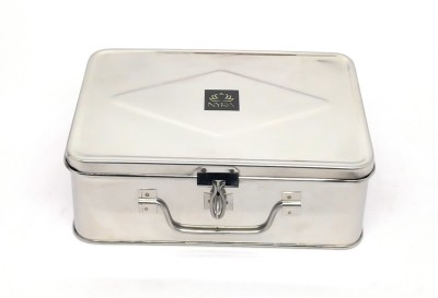 Nyra Stainless Steel Cash Box / Jewelry Box - Rectangular Shape (XL- Size) Cash Box(1 Compartments)