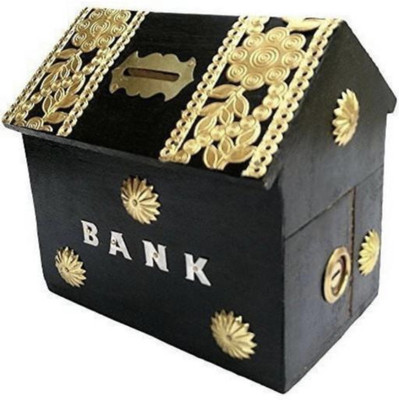 QUEEN ART HANDICRAFTS Hut shape coin bank/piggy bank/money saving box Cash Box(1 Compartments)