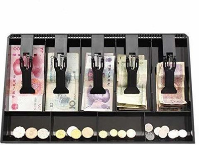 Alesso 9 Compartments Plastic Plastic Cash Drawer(Black)