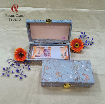 Pearlcardstudio Elegant Shagun Gift Boxes – Perfect for Gifting on Every Occasion (pack of 2) Cash Box(1 Compartments)