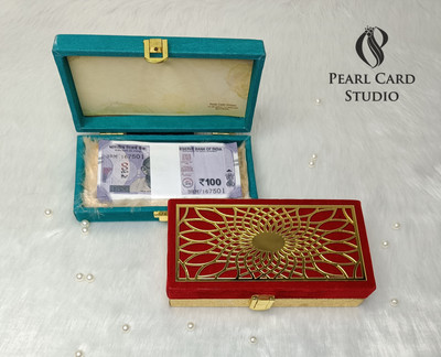 Pearlcardstudio Elegant Shagun Gift Boxes – Perfect for Gifting on Every Occasion (pack of 2) Cash Box(2 Compartments)