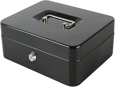 Holy Delight Mini cash box with coin tray - 6 inch Cash Box(2 Compartments)