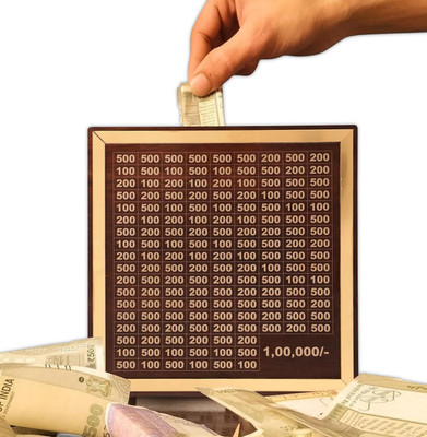 MJKD Money Box with Money Target and Numbers to Check for Boys, Girls & Adults Cash Box(1 Compartments)