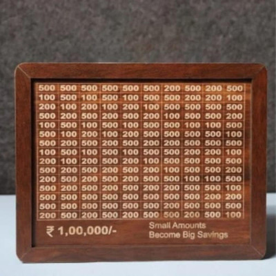 ALWAFLI Cash Vault Wooden Saving Box Coin Saver Money/Piggy Bank Gullak for Child Adults Cash Box(1 Compartments)