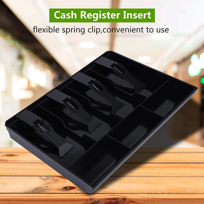 AQUABUCKET Money Tray Cash Register Drawer 4 Bills 3 Coins Compartments counter Cash Box Cash Box(4 Compartments)