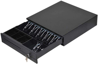 KRIVA Cash Drawer Black Cash Box(2 Compartments)