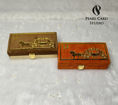 Pearlcardstudio Elegant Shagun Gift Boxes – Perfect for Gifting on Every Occasion (pack of 2) Cash Box(2 Compartments)