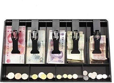 BVM ABS Plastic cash drawer organizer tray, cashier drawer box with coin slot Cash Box(5 Compartments)