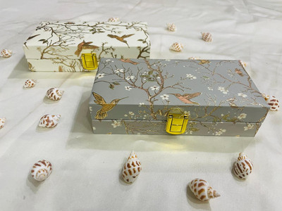 Pearlcardstudio SAGAN BOXES ( set of 2) Cash Box(1 Compartments)