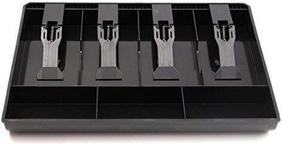 divinezon Cash Register Box 4 Cash and 3 Coin Compartment, Store Cashier Coin Drawer Box Cash Box(7 Compartments)