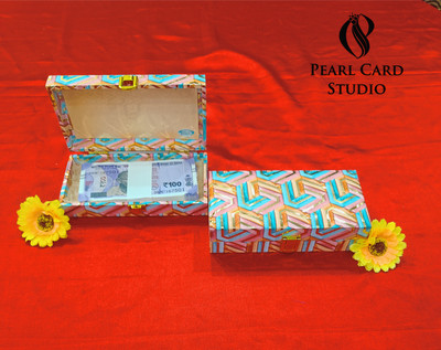 Pearlcardstudio Elegant Shagun Gift Boxes – Perfect for Gifting on Every Occasion (pack of 2) Cash Box(1 Compartments)