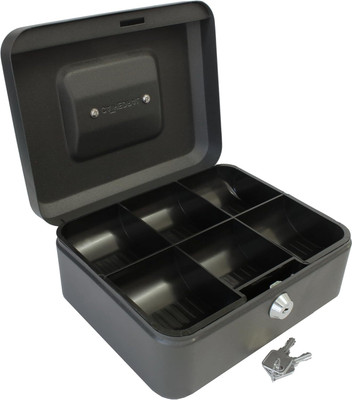 HVG TRADERS Safe Lock Box with Key, Cash Drawer Coin Try, 4 Coin Compartment Cash Box(2 Compartments)