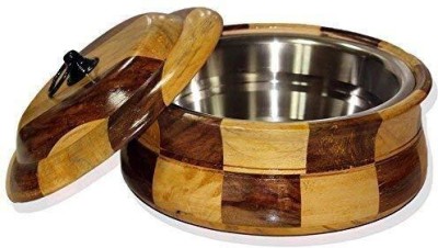 RAGIBDECOR Classic Wooden Chapati Box Casserole Serve Casserole(1.5 ml)