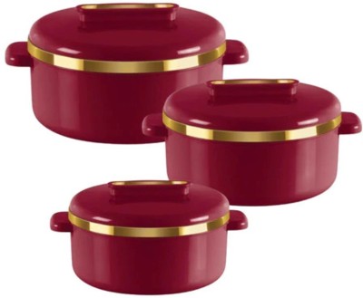 MILTON CURVE Insulated Inner Stainless Steel Casserole Pack of 3 Thermoware Casserole(500 ml, 1000 ml, 1500 ml)