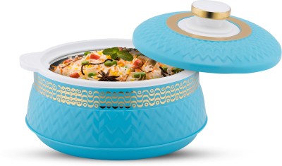 Dhara Stainless Steel 2500 Crystal Inner Steel Insulated Double Wall Roti Biryani Hot Pot Box Blue Thermoware Casserole(2000 ml)