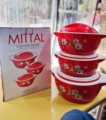 Guru Kripa Designer Pack of 3 Cook and Serve Casserole Set(5500 ml, 3500 ml, 3500 ml)