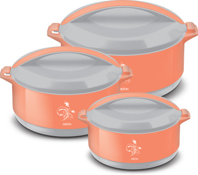 MILTON Divine Jr Gift, 500/1000/1500, Orange, Pack of 3 Serve Casserole Set(430 ml, 830 ml, 1400 ml)